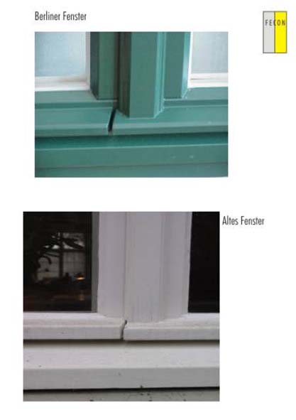 Vergleich zwischen einem alten Fenster und dem Berliner Fenster